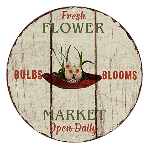 Blumenmarkt Narzissen Zwiebeln Blechschild Retro Florist Botanisches Metallschild Antik Metall Wanddekoration Kunst Wand Tür Schild Home Decor für Küche Wohnzimmer Esszimmer 30,5 cm Blumenmarkt Narzissen Zwiebeln Blechschild Retro Florist Botanisches Metallschild Antik Metall Wanddekoration Kunst Wand Tür Schild Home Decor für Küche Wohnzimmer Esszimmer 30,5 cm von Generisch