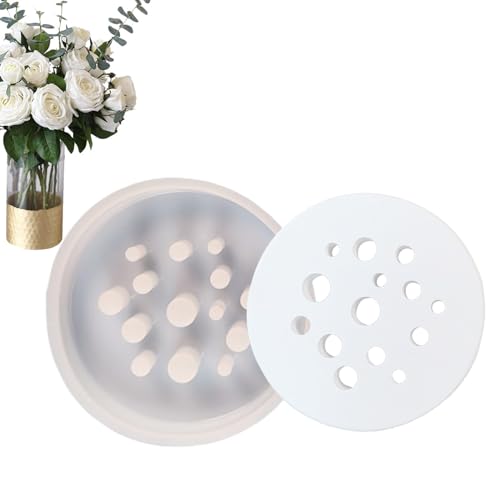 Blumenretter Silikonform, Runde Brikettform, Blumenstielhalterform, Stielhalter Brikettform Form, Vaseneinsatzform, Wiederverwendbare Harzformen Für Blumenarrangements, Blumenstrauß von Generisch