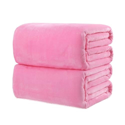 Bobasndm Fleecedecken Klimaanlagendecke Weiche Fleecedecke Leichte Mikrofaser Flanelldecke Für Bettcouch Und Schlafzimmer Geeignet Erwachsene Wohnzimmer Sofa (Pink One Size) von Generisch