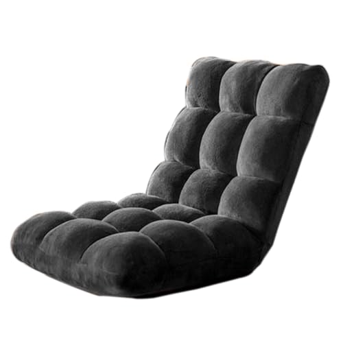 Boden-Gaming-Stuhl, Positionsverstellbares Lazy-Sofa, Zusammenklappbarer, Tragbarer Freizeit-Liegestuhl Für Das Schlafzimmer, Einfache Aufbewahrung (Farbe: Schwarz, Größe: 16,92 x 20,07 x 18 von Generisch