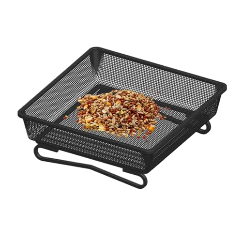 Boden-Vogelfutterautomat, 18 cm Quadratischer Papageien-Futterspender, Dekorativer Vogelfutterspender Mit Netz Für Garten Terrasse Fensterbank Winter Boden-Vogelfutterautomat, 18 cm Quadratischer Papageien-Futterspender, Dekorativer Vogelfutterspender Mit Netz Für Garten Terrasse Fensterbank Winter von Generisch