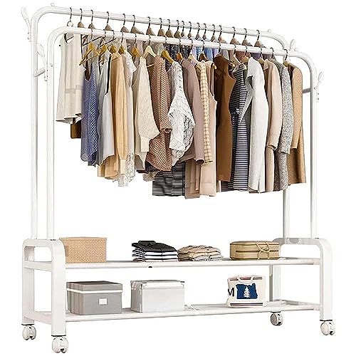 Bodengarderobe mit Bank, einfache Montage, offener Kleiderschrank, Metallkleidung zum Aufhängen von Kleidung, belastbar bis 100 kg, schwarz, erhältlich in 130 cm/150 cm Größen von Generisch