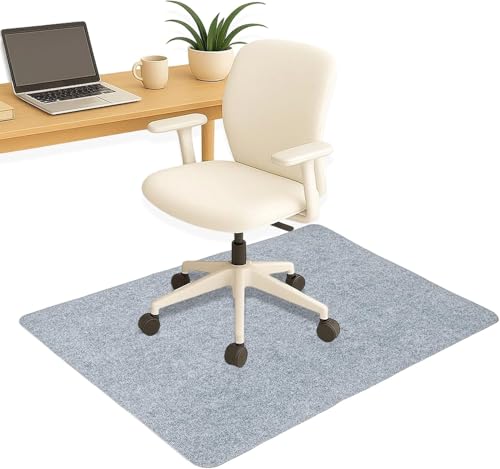 Bodenschutzmatte 140x90cm - Kratzfeste Stuhlmatte für alle Böden - Anti-Rutsch Bürostuhl Unterlage für Parkett, Fliesen & Hartböden (Hellgrau 140 x 90cm) von Generisch