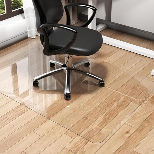 Bodenschutzmatte Bürostuhl Transparent - Kratzfeste Schreibtischstuhl Unterlage - Dicke 1,5 Mm PVC Bürostuhl Schutzmatte Für Parkett Laminat Bodenmatte(Klar,30x32in/75x80cm) von Generisch