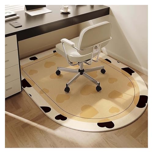 Bodenschutzmatte für Gaming- und Bürostühle, strapazierfähige Teppichstuhlmatte, Schreibtisch- und Computer-Rollstuhlschutz, 140 x 100 cm, Gelb von Generisch