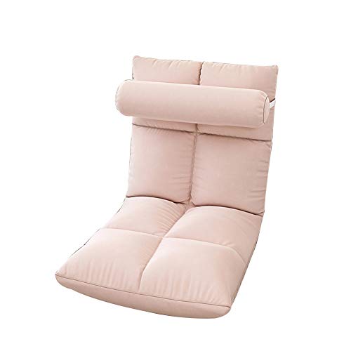 Bodenstuhl, individueller Meditationsstuhl, Gaming-Stuhl mit 5-Gang-Verstellung der Rückenlehne und abnehmbarem, waschbarem Bezug für den Schlafzimmerbalkon, 8 Stile (Farbe: Rosa, Größe: 113 von Generisch