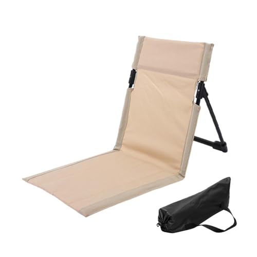 Bodenstuhl Mit Rückenstütze - Strandkorb Mit Rückenlehne | Strandstuhl Klappbar | Rückenlehne Küstenbereich Für Camping Im Freien | Meditationsstuhl Küstenbereich | Trekking Camping Zubehör von Generisch