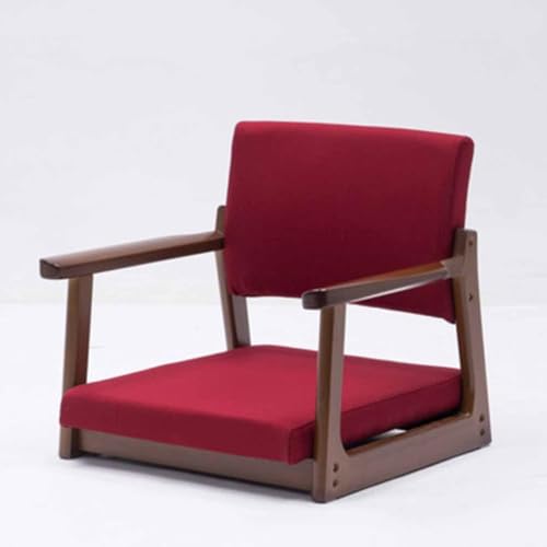 Bodenstuhl aus Massivholz mit Armlehne und Rückenlehne, ergonomisches Design für bequemes Sitzen im Erkerfenster, Büro oder Zuhause von Generisch