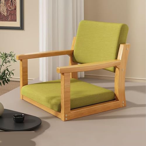 Bodenstuhl aus Massivholz mit Armlehne und Rückenlehne, ergonomisches Design für bequemes Sitzen im Erkerfenster, Büro oder Zuhause von Generisch