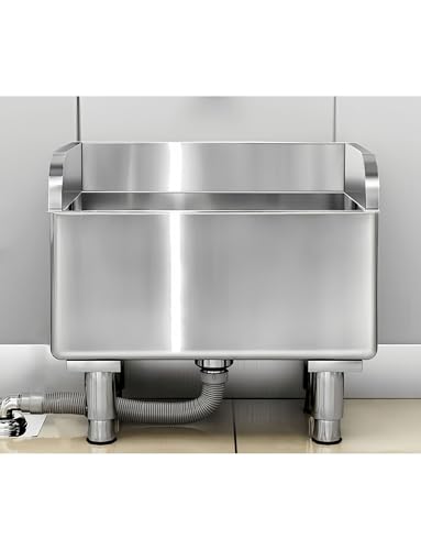 Bodenwischerspüle mit Abfluss/Sieb, Edelstahl-Mehrzweckspüle, Edelstahl 304, for Waschküche, Küche, Restaurant, Garagen(80x41cm/31.5x16.1in) von Generisch