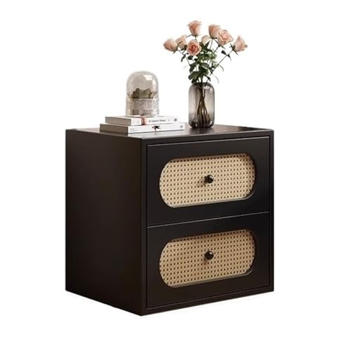 Bohemian Nachttisch mit Schubladen, Massivholz Rattan Handwerk Couchtisch, Metall Leise Gleitschiene Kommode Kommode für Schlafzimmer Wohnzimmer Bohemian Nachttisch mit Schubladen, Massivholz Rattan Handwerk Couchtisch, Metall Leise Gleitschiene Kommode Kommode für Schlafzimmer Wohnzimmer von Generisch