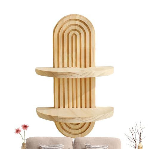 Boho Wandregale,förmiges Wandregal - Vintage Ästhetik RegenKerzenhalter Organizer, Aufbewahrungsständer Für Kinderzimmer Wäscheraum Wohnung Eingangsbereich Schminktisch Bar Bücherregale von Generisch