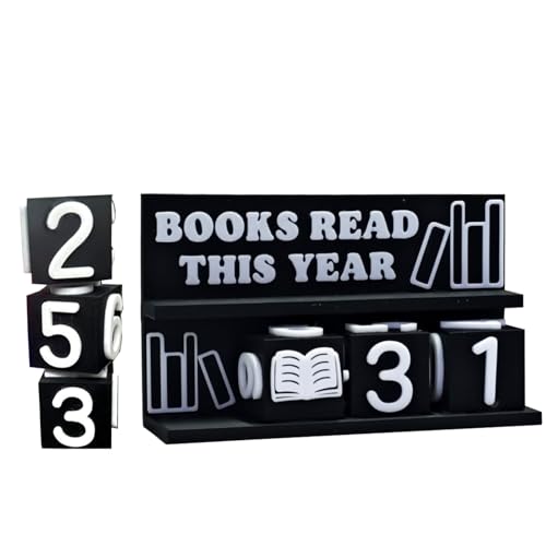 Books Read This Year Tracker, 3D Printed Book Counter for Reading Goal Display, Book Counter Sign Up to 999 Books, Reading Challenge Gift for Readers, Teachers, Writers, and Library Lovers von Generisch