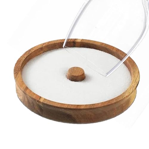 Bordüre für Barkeeperglas mit Margarita-Salz – rundes Tablett aus Holz | Mehrzweckstation zum Garnieren und Vorbereiten von Cocktails für Veranstaltungen, Bankette, Zuhause, Mischen, Zucker, Salz von Generisch