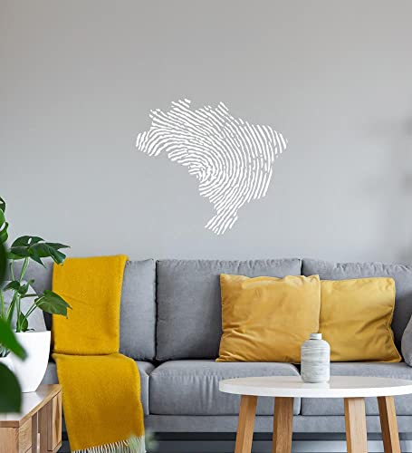 Brasilien Fingerabdruck Wandtattoo Weiß Aufkleber 40 x 36 cm Brasilien Fingerabdruck Wandtattoo Weiß Aufkleber 40 x 36 cm von Generisch