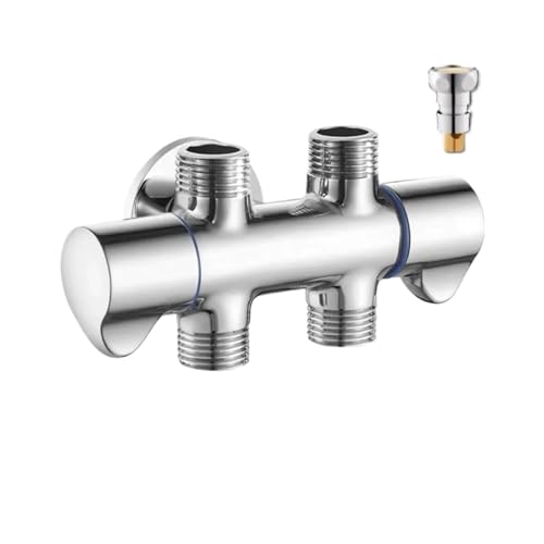 Brass Double Control One In Two/Three/Four Out Angle Valve One Two Three Way Toilet Spray Gun Shunt Multifunctional Valve(Valve Body 4) von Generisch