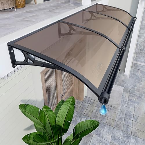 Braun Türvordach Markise 60x80 cm Polycarbonat Außenschutz für Türen & Fenster UV Regen & Schnee beständig Dachabdeckung Wetterfest Unterstand Braun Türvordach Markise 60x80 cm Polycarbonat Außenschutz für Türen & Fenster UV Regen & Schnee beständig Dachabdeckung Wetterfest Unterstand von Generisch