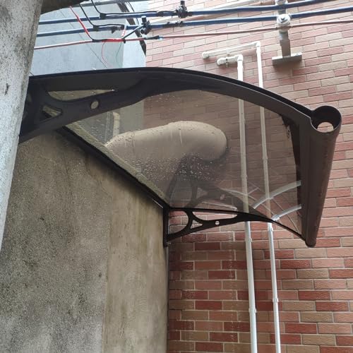 Braune Metall-Terrassenmarkise für Türen und Fenster, Kristall-Polycarbonat-Dach, robuste Aluminium-Halterung, perfekt für Garage und Balkon, Größe L: 120 x B: 100 cm Braune Metall-Terrassenmarkise für Türen und Fenster, Kristall-Polycarbonat-Dach, robuste Aluminium-Halterung, perfekt für Garage und Balkon, Größe L: 120 x B: 100 cm von Generisch