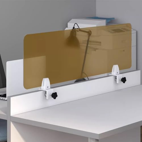 Braune Schreibtischtrennwand – mattierter Acryl-Sichtschutz für Studentenschreibtische, Büroempfang und Kassierer – freistehender Schutzschirm – verbessert Privatsphäre und Fokus am Arbeitsplatz von Generisch