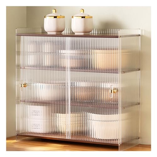 Brauner Küchenschrank, Mehrzweckschrank mit 2 Schiebetüren aus Acryl, stilvolle Tisch-Lebensmittelaufbewahrung, perfekt für Zuhause und Büro, platzsparendes Design Brauner Küchenschrank, Mehrzweckschrank mit 2 Schiebetüren aus Acryl, stilvolle Tisch-Lebensmittelaufbewahrung, perfekt für Zuhause und Büro, platzsparendes Design von Generisch
