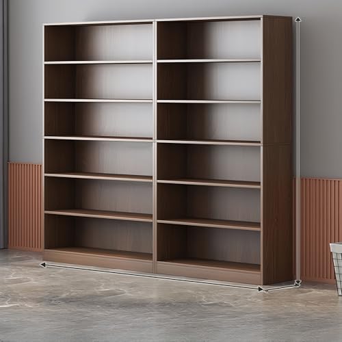 Braunes Bücherregal mit Rückwand, hohes offenes Aufbewahrungsregal, bodenstehende Vitrine für Ecken, Multi-Szenen-Bücherregale (A140) – perfekt zum Präsentieren und Präsentieren von Büchern. von Generisch