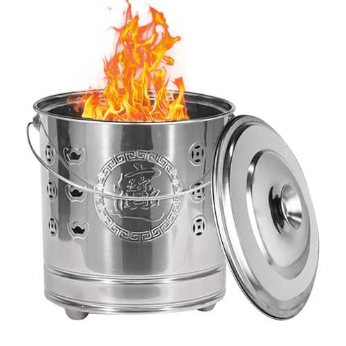 Brennkorb | Feuerkorb | Tragbar Mit Feuerhaken Und Auskleidung Edelstahl Abdeckkäfig Für Herbstlaub Terrasse Müll Hinterhof Abfall Brennkorb | Feuerkorb | Tragbar Mit Feuerhaken Und Auskleidung Edelstahl Abdeckkäfig Für Herbstlaub Terrasse Müll Hinterhof Abfall von Generisch