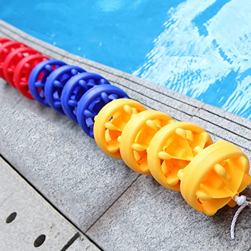 Bright Safety Pool Rope Floats 3-33 Ft with Bojen - Above Ground Pool Divider Kit in Red White Blue & Yellow - Durable Nylon Cord for Enhanced Water Safety von Generisch