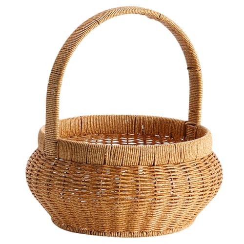 Brotkorb | Geflochtener Snack-Organizer mit Griffen - Runder Deko Aufbewahrungskorb Für Brot,Für Küche Esstisch Vorratsspeisekammer Picknick Snack Home Theke von Generisch