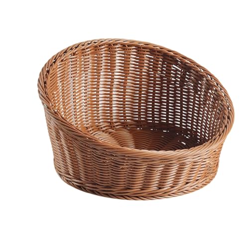 Brotkorb | geflochtener Korb für Brot und | geneigter Organizer aus Imitation | Behälter für und für Kartoffeln Bananen Snacks Süßigkeiten Brotkorb | geflochtener Korb für Brot und | geneigter Organizer aus Imitation | Behälter für und für Kartoffeln Bananen Snacks Süßigkeiten von Generisch