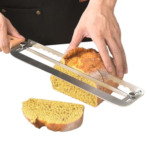 Brotschneider,Manueller Edelstahl Brot Schneider - Ergonomisches Schneidewerkzeug Schneidgerät Für Bäcker Kommerzielle Lebensmittelzubereitung Hausgemachte Kulinarisches Backen von Generisch