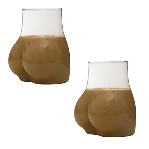 Bu-tt Geformtes Trinkglas Körperförmige Weingläser Lustige Bu-tt Trinkgläser Bierkrüge Transparente Kaffeetassen Kreative Ass Cocktailglas Witz Geschenk Bu-tt Glas für Streiche Party von Generisch