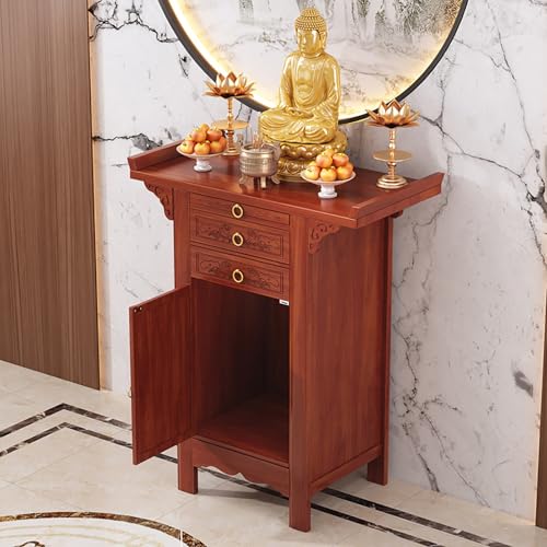 Buddha Altar Regal Schrein - Feng Shui Statue Vitrine für Reichtum und Wohlstand, spezielles Tischzubehör Theke für spirituelle Platzierung von Generisch
