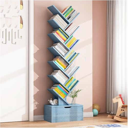 Bücherregal, Aufbewahrungsregal, Holz-Bücherregale mit Schublade, hohes Bücherregal, Präsentations-Organizer für Zuhause, Büro oder Wohnzimmer Bücherregal, Aufbewahrungsregal, Holz-Bücherregale mit Schublade, hohes Bücherregal, Präsentations-Organizer für Zuhause, Büro oder Wohnzimmer von Generisch