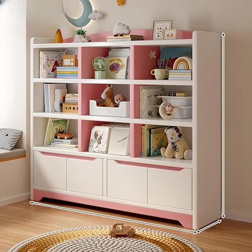 Bücherregal-Eck-Organizer mit Kippschutz-Funktionen, Multi-Storage-Vitrine, verdickte Rückwand für Zuhause oder Büro von Generisch
