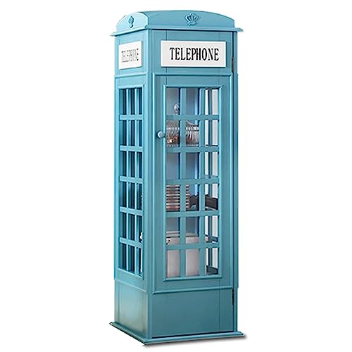 Bücherregal aus Holz, 5-stöckig, bodenstehend, Aufbewahrungsschrank mit Acryltür, Londoner Telefonzelle, Design für Kinder und Erwachsene Bücherregal aus Holz, 5-stöckig, bodenstehend, Aufbewahrungsschrank mit Acryltür, Londoner Telefonzelle, Design für Kinder und Erwachsene von Generisch