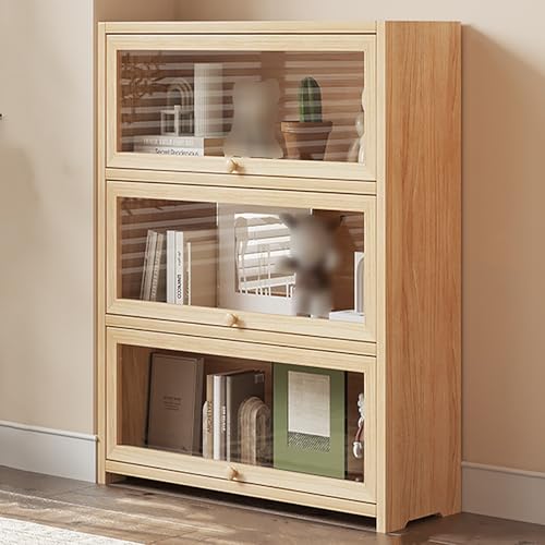 Bücherregal aus Massivholz, industrieller Aufbewahrungsschrank mit nach innen klappbarer Tür, bodenstehendes Display für vielseitige Aufbewahrung im Schlafzimmer, Büro, Küche, Wohnzimmer Bücherregal aus Massivholz, industrieller Aufbewahrungsschrank mit nach innen klappbarer Tür, bodenstehendes Display für vielseitige Aufbewahrung im Schlafzimmer, Büro, Küche, Wohnzimmer von Generisch