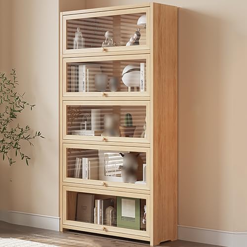 Bücherregal aus Massivholz, industrieller Aufbewahrungsschrank mit nach innen klappbarer Tür, bodenstehendes Display für vielseitige Aufbewahrung im Schlafzimmer, Büro, Küche, Wohnzimmer Bücherregal aus Massivholz, industrieller Aufbewahrungsschrank mit nach innen klappbarer Tür, bodenstehendes Display für vielseitige Aufbewahrung im Schlafzimmer, Büro, Küche, Wohnzimmer von Generisch