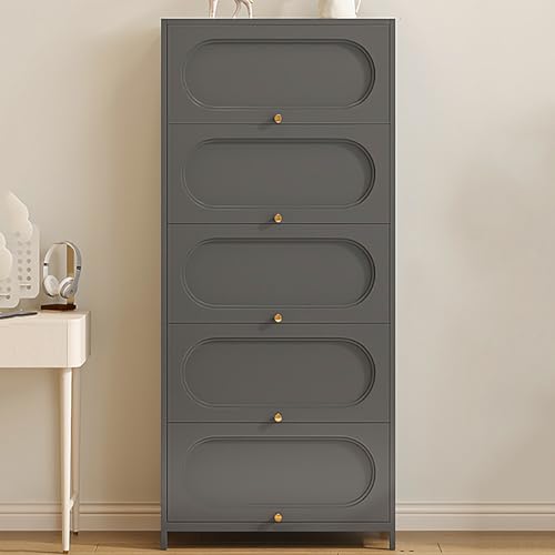 Bücherregal aus Metall, Bücherregal mit Klapptüren, freistehender Aufbewahrungsschrank, moderner Vitrine für Zuhause und Büro, platzsparender Organizer Bücherregal aus Metall, Bücherregal mit Klapptüren, freistehender Aufbewahrungsschrank, moderner Vitrine für Zuhause und Büro, platzsparender Organizer von Generisch