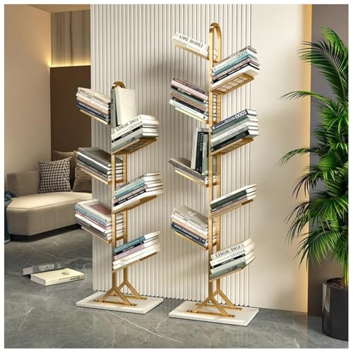 Bücherregal aus Metall, hoher, bodenstehender Buch-Organizer, platzsparende Lösung für Wohnzimmer und Heimbüro Bücherregal aus Metall, hoher, bodenstehender Buch-Organizer, platzsparende Lösung für Wohnzimmer und Heimbüro von Generisch