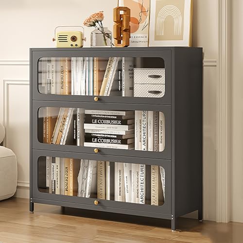 Bücherregal aus Stahl mit transparenten Türen, Bücherregal aus Metall, freistehender Aufbewahrungsschrank für Wohnzimmer und Büro, moderne Küche Speisekammer, rechteckiges Design Bücherregal aus Stahl mit transparenten Türen, Bücherregal aus Metall, freistehender Aufbewahrungsschrank für Wohnzimmer und Büro, moderne Küche Speisekammer, rechteckiges Design von Generisch