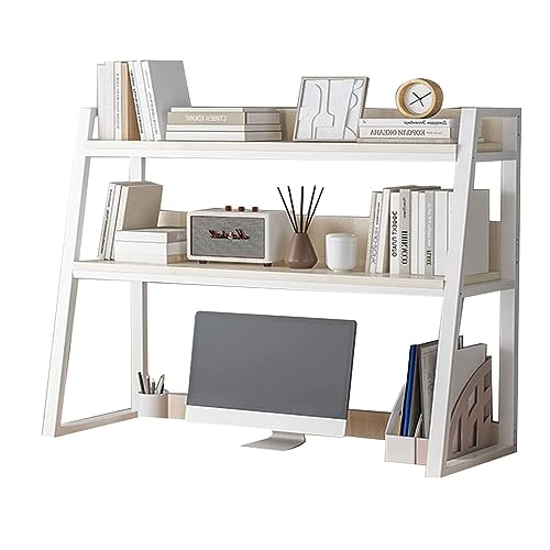 Bücherregal mit 2 Ebenen – stabiler Stahlrahmen, Leiter-Design für optimale Schreibtisch-Organisation, perfekt für Bücher, Zubehör und Präsentationsgegenstände von Generisch