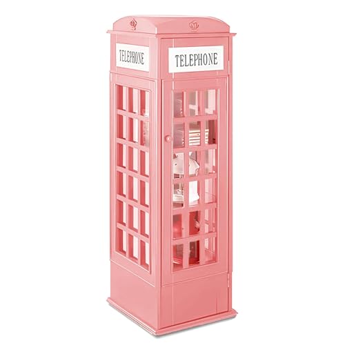 Bücherregal mit 5 Ebenen, Holz-Bücherregal mit Acryltür, bodenstehender Aufbewahrungsschrank für Kinder und Erwachsene, niedliches Londoner Telefonzellen-Design, 112,8 cm hoch Bücherregal mit 5 Ebenen, Holz-Bücherregal mit Acryltür, bodenstehender Aufbewahrungsschrank für Kinder und Erwachsene, niedliches Londoner Telefonzellen-Design, 112,8 cm hoch von Generisch