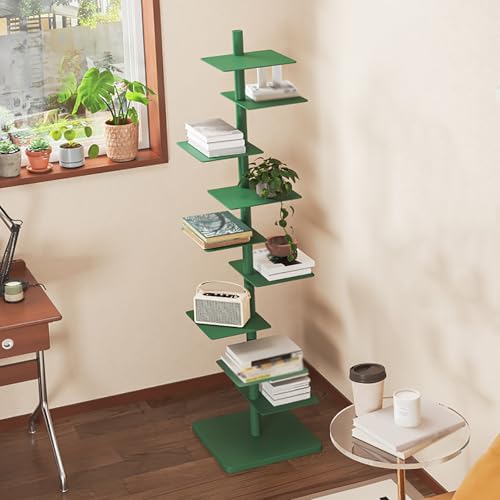 Bücherregal mit 9 Ebenen, Metallrücken, verstellbar, vertikal, Aufbewahrungs-Organizer für Arbeitszimmer und Wohnzimmer Bücherregal mit 9 Ebenen, Metallrücken, verstellbar, vertikal, Aufbewahrungs-Organizer für Arbeitszimmer und Wohnzimmer von Generisch