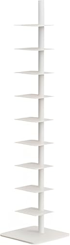 Bücherregal mit 9 Etagen und Metallrücken, der ideale vertikale Turm für kleine Räume, Mehrzweck-Ecklösung, hohe und schmale Leiter, Bücherregal für atemberaubende Buchausstellung zu Hause (weiß) Bücherregal mit 9 Etagen und Metallrücken, der ideale vertikale Turm für kleine Räume, Mehrzweck-Ecklösung, hohe und schmale Leiter, Bücherregal für atemberaubende Buchausstellung zu Hause (weiß) von Generisch