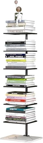 Bücherregal mit Metallrücken, modernes offenes Bücherregal für platzsparende, bodenstehende Organizer, hohes vertikales Bücherregal für stilvolle Präsentation und Aufbewahrung Bücherregal mit Metallrücken, modernes offenes Bücherregal für platzsparende, bodenstehende Organizer, hohes vertikales Bücherregal für stilvolle Präsentation und Aufbewahrung von Generisch
