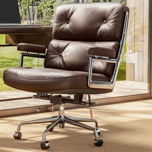 Büro-Chefsessel aus echtem Leder mit verdickter Rückenlehne und ergonomischem Drehstuhl für Computer Büro-Chefsessel aus echtem Leder mit verdickter Rückenlehne und ergonomischem Drehstuhl für Computer von Generisch