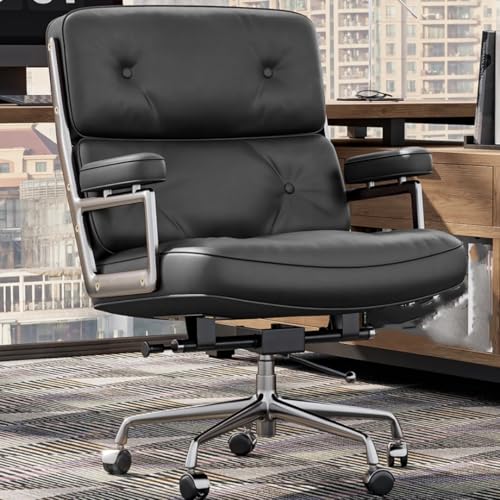 Büro-Chefsessel aus echtem Leder mit verdickter Rückenlehne und ergonomischem Drehstuhl für Computer Büro-Chefsessel aus echtem Leder mit verdickter Rückenlehne und ergonomischem Drehstuhl für Computer von Generisch
