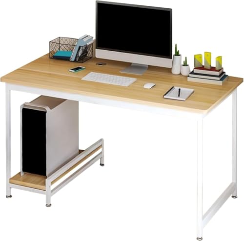 Büro-Computertisch, robust, 100 x 50 cm, verdickte Stahlbeine, verformt sich nicht, vielseitig für Zuhause und Büro, modernes Design, platzsparende Möbel, Beige und Weiß Büro-Computertisch, robust, 100 x 50 cm, verdickte Stahlbeine, verformt sich nicht, vielseitig für Zuhause und Büro, modernes Design, platzsparende Möbel, Beige und Weiß von Generisch