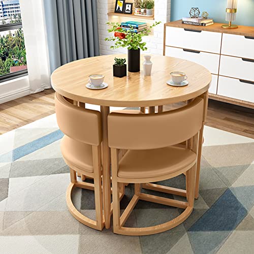 Büro-Empfangstisch-Set für 4 Personen – runder kleiner Raum Esstisch für Konferenzraum, Wohnung, Küche, Lounge – ideal für Kaffee und Frühstück von Generisch