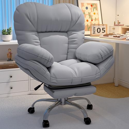 Büro-Schreibtischstühle, faules Sofa, Liegestuhl, Hebestuhl, Computer-Gaming-Stuhl, höhenverstellbar, verstellbarer Bürostuhl, Drehstuhl mit einziehbarer Fußstütze und breiteren gepolsterten Armlehnen von Generisch